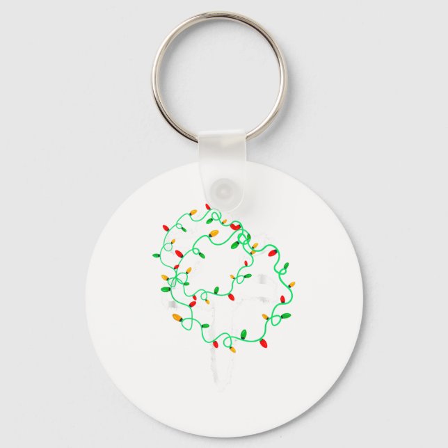 Porte-clés Cat Wrapped In Christmas Lights Meowy Cats Women M (Recto)