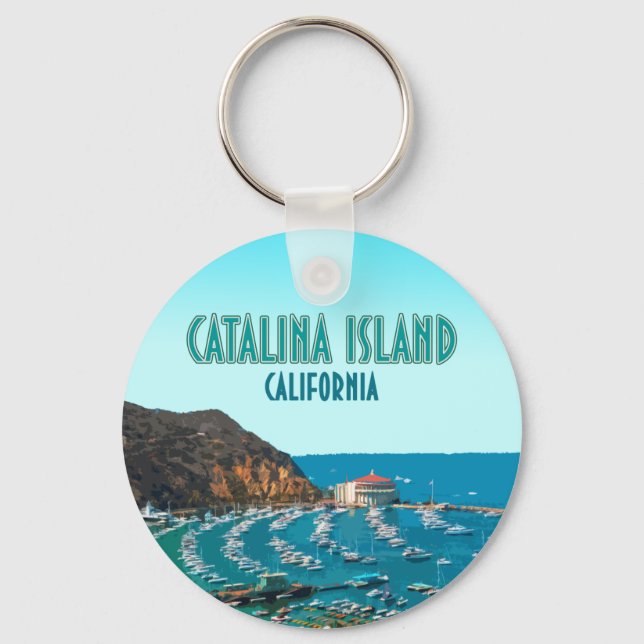 Porte-clés Catalina Island Père Noël Catalina Californie Vint (Recto)