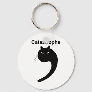 Porte-clés Catastrophe Comma Chat Noir Drôle Dire Chat Comme