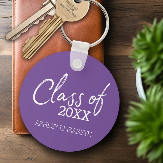 Porte-clés Catégorie AJOUTER VOTRE ANNÉE Fête de graduation (Personalized Keychain - Graduation Party Favor)