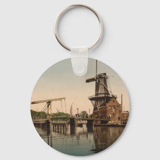 Porte-clés Catharine Bridge and Windmill, Haarlem, Pays-Bas
