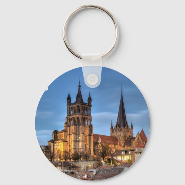 Porte-clés Cathédrale Notre-Dame de Lausanne, Suisse, HDR. (Recto)