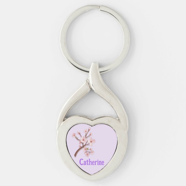 Porte-clés Catherine Sakura Blossom Branche Coeur (Devant)