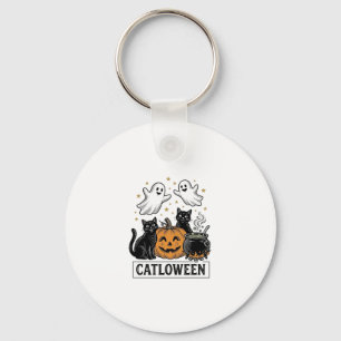 Porte-clés Catloween Vintage Ghost Cat Halloween Conception d
