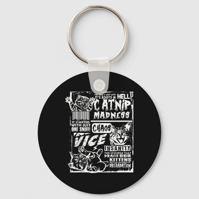 Porte-clés Catnip Madness Drôle Dons de chat pour Amoureux de (Recto)