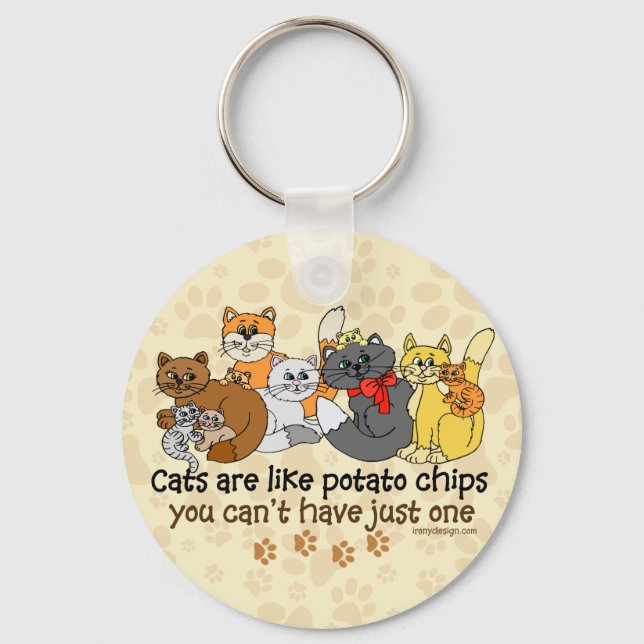 Porte-clés Cats are like potato chips (Recto)