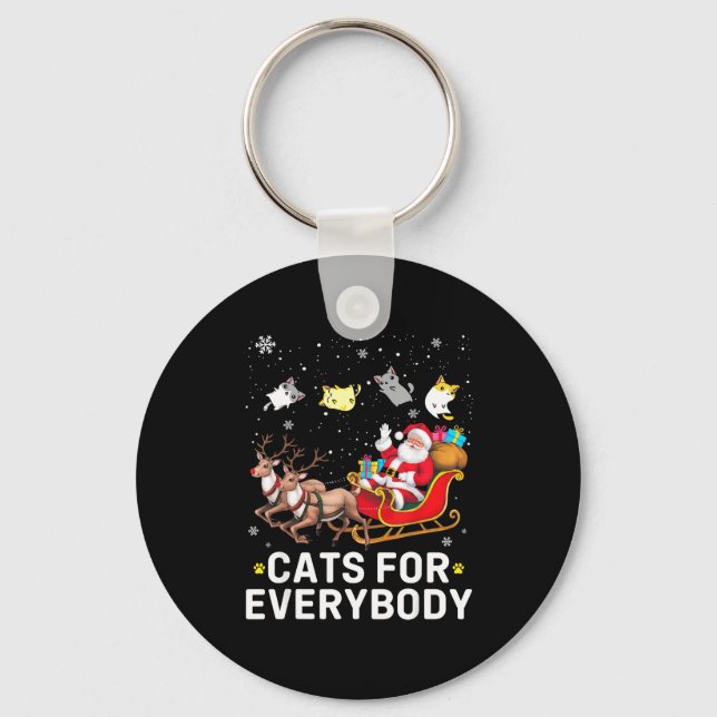 Porte-clés Cats For Everybody Christmas Cat Funny Xmas Cat Lo (Recto)