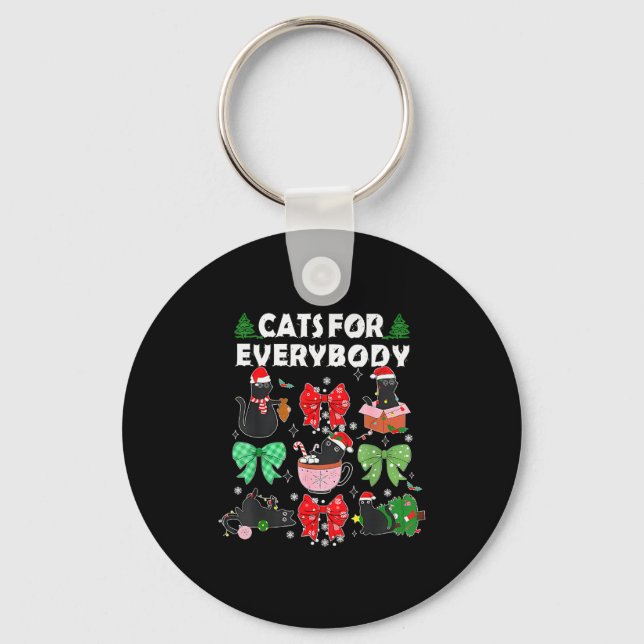 Porte-clés Cats For Everybody Christmas Cat Funny Xmas Women  (Recto)
