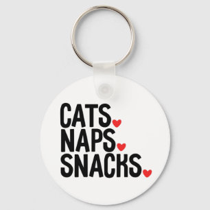 Porte-clés Cats Naps Snacks - Amoureux de les chats