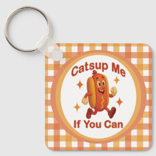 Porte-clés Catsume-moi si tu peux drôle Hot Dog - Ketchup Pun