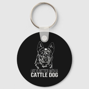 Porte-clés Cattle Dog life est meilleur chien dire
