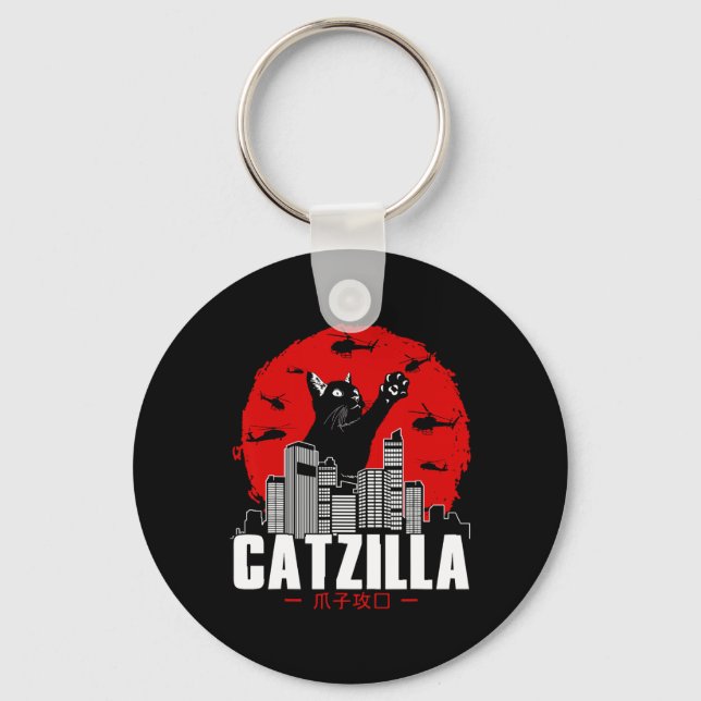Porte-clés Catzilla Choses Mignonnes de Chat Pour Amateur de  (Recto)