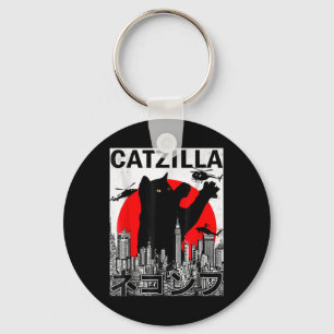 Porte-clés Catzilla Cute Art Japonais Chat Stuff pour Amoureu