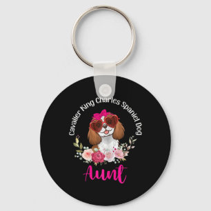 Porte-clés Cavalier King Charles Spaniel Chien Tante Florale