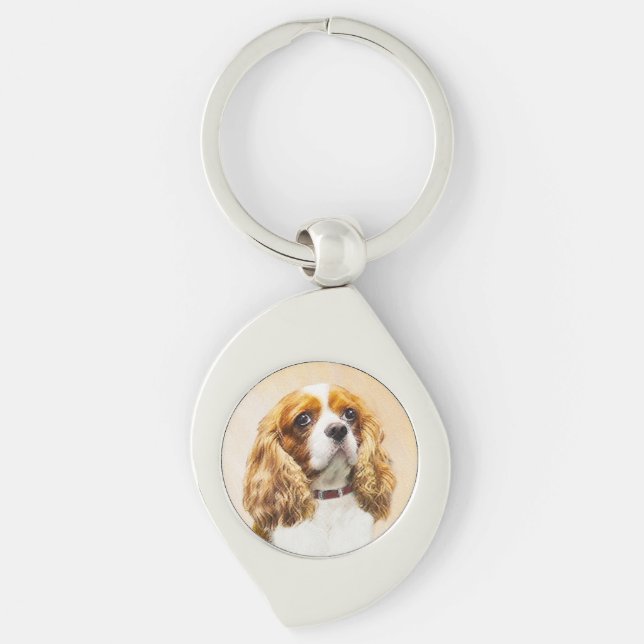 Porte-clés Cavalier King Charles Spaniel Peinture originale (Devant)
