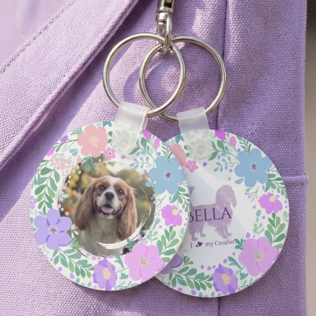 Porte-clés Cavalier King Charles Spaniel personnalisé couleur (Créateur téléchargé)