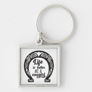 Porte-clés Cavalier Occidental Amoureux de Chevaux Jolies Cow