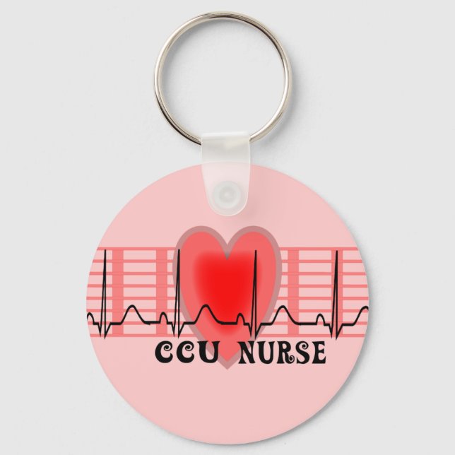 Porte-clés CCU Nurse Gift Ekg paper and Heart Design (Recto)