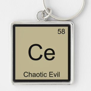 Porte-clés Ce - Chaotique Chimie Malin Élément Symbole T-shir