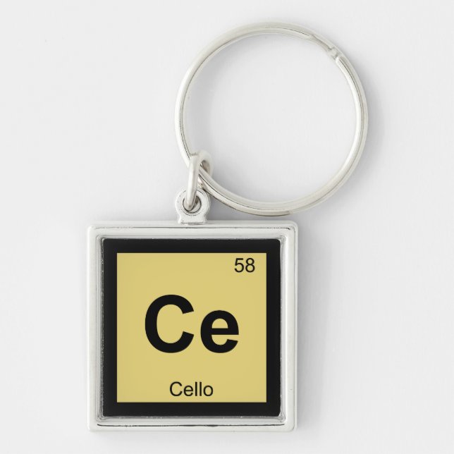 Porte-clés Ce - Chimie de musique Cello Symbole de table péri (Devant)