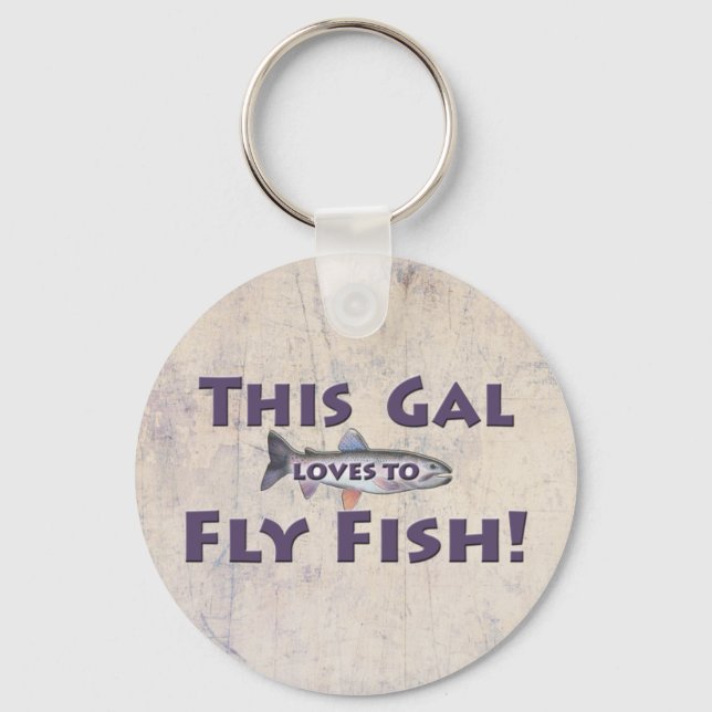 Porte-clés Ce Gal adore voler du poisson ! Pêche à la truite (Recto)