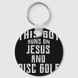 Porte-clés Ce garçon court sur Jésus et Disc Golf Gif chrétie