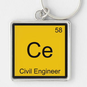 Porte-clés Ce - Ingénieur Civil Symbole d'élément de chimie T