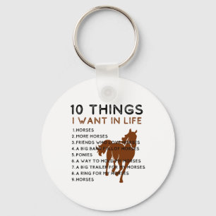 Porte-clés Ce Que Je Veux Dans Ma Vie Chevaux Plus Chevaux Ch