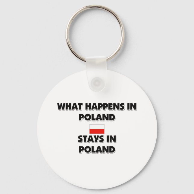 Porte-clés Ce Qui Se Passe En POLOGNE Y Reste (Recto)