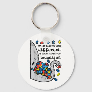 Porte-clés Ce qui vous rend différents beaux éléphants Autism