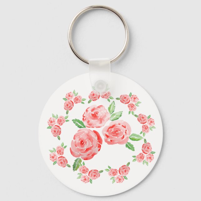 Porte-clés Ce sont des roses élégants aquarelles (Recto)