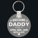 Porte-clés Ce Superbe Papa Appartient À Fête des pères Grey<br><div class="desc">Personnalisé Ce merveilleux papa appartient à Star Fête des pères Porte - clé gris argent Personnalisez-le avec les noms de vos enfants.</div>