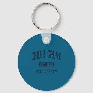 Porte-clés Cedar Grove Nj Jn4 Conception Athlétique Bleue Vin