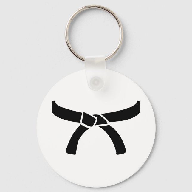 Porte-clés Ceinture de judo noir (Recto)