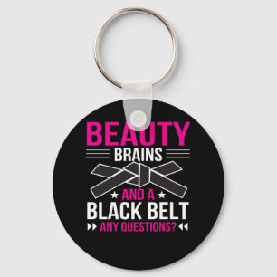 Porte-clés Ceinture noire de cerveaux de beauté d'amant