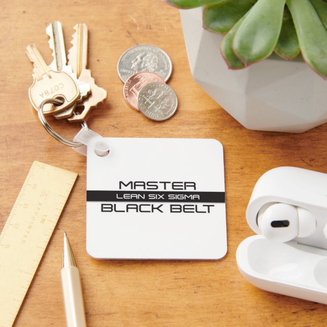 Porte-clés Ceinture noire maître Lean Six Sigma (Bureau)