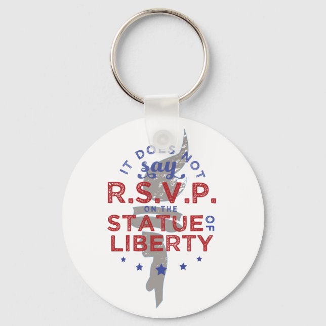 Porte-clés Cela ne dit pas RSVP sur la statue de la Liberté (Recto)