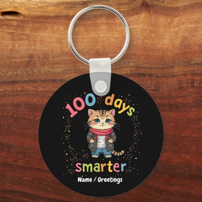 Porte-clés Celebrate Being "100 Days Smarter"  Customizable (Recto)