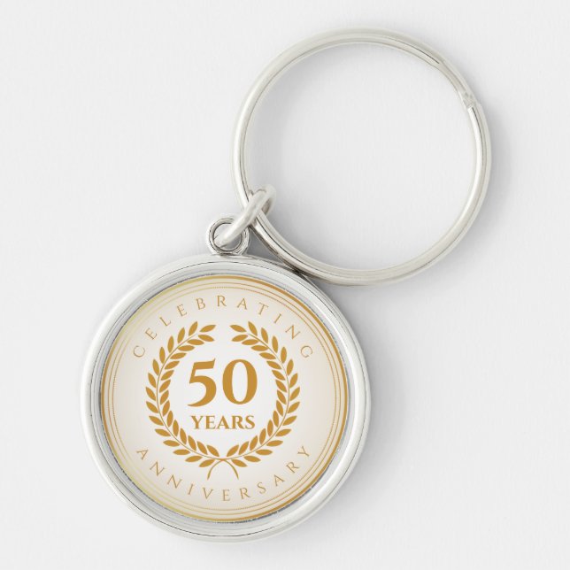 Porte-clés Celebrating Anniversary. Gold Personalized (Devant)