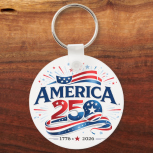 Porte-clés Célébration America 250 1776–2026 Anniversaire