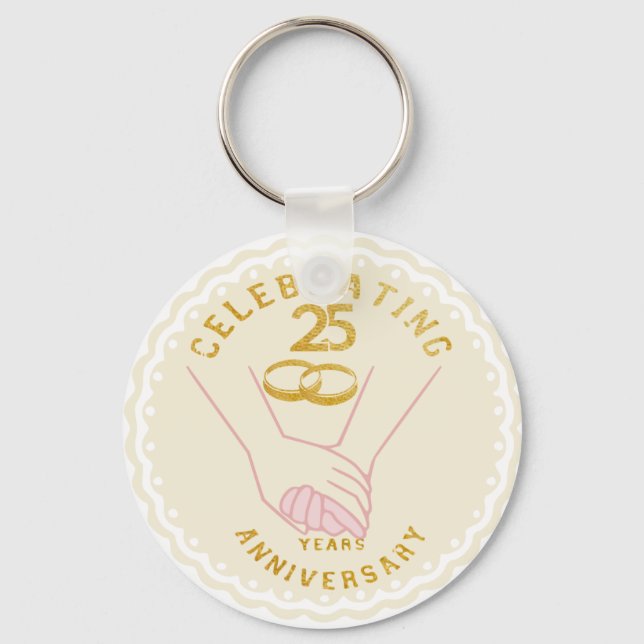 Porte-clés Célébration de 25 ans Cadeaux (Recto)