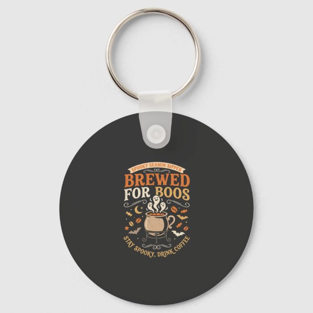 Porte-clés Célébration de fantômes de café d'Halloween (Recto)