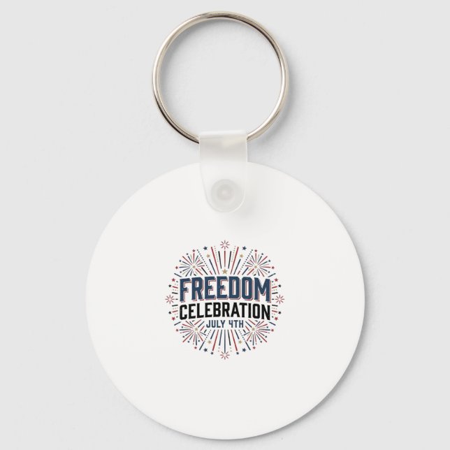 Porte-clés Célébration de la liberté 4 juillet conception de  (Recto)