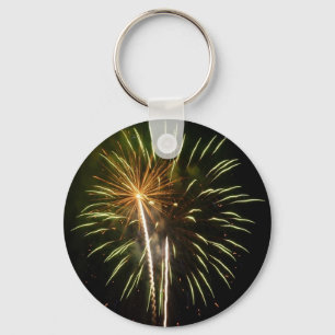Porte-clés Célébration de vacances de feux d'artifice verts e