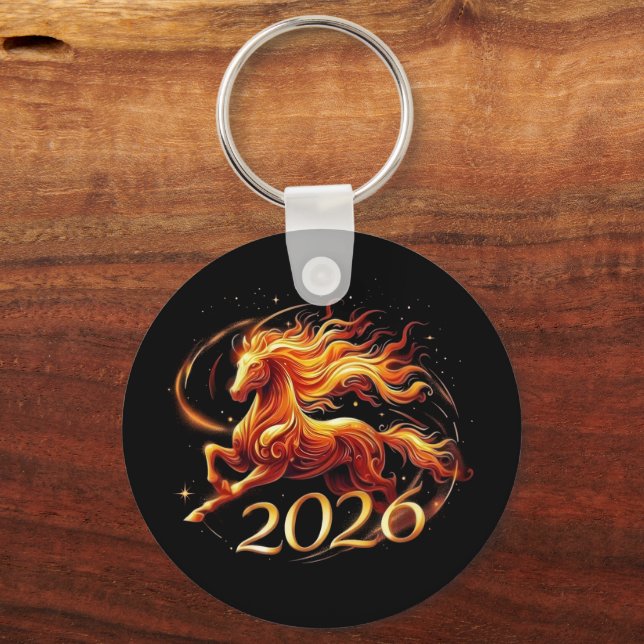Porte-clés Célébrations de l'année du cheval chinois 2026 (Recto)