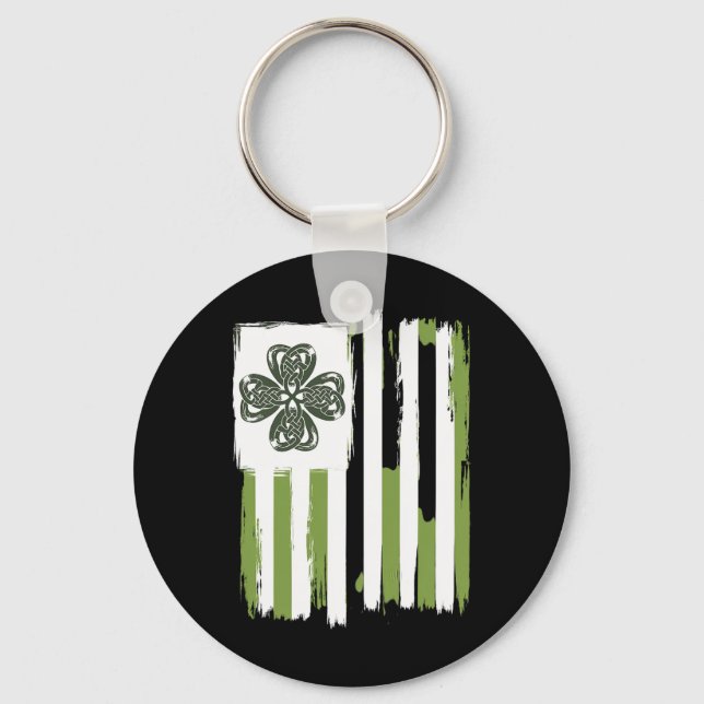 Porte-clés Céleste noeud quatre feuilles Clover Stripes Desig (Recto)