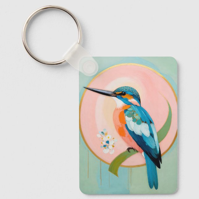 Porte-clés Celestial Kingfisher: A Study in Azure and Gold (Recto)