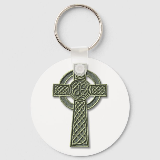 Porte-clés Celtic Cross - Green Stone (Recto)