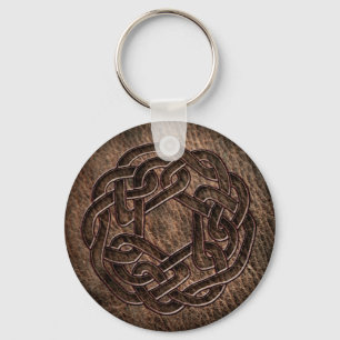 Porte-clés Celtic ornament embossed on leather