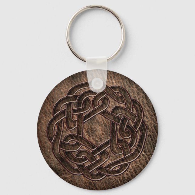 Porte-clés Celtic ornament embossed on leather (Recto)